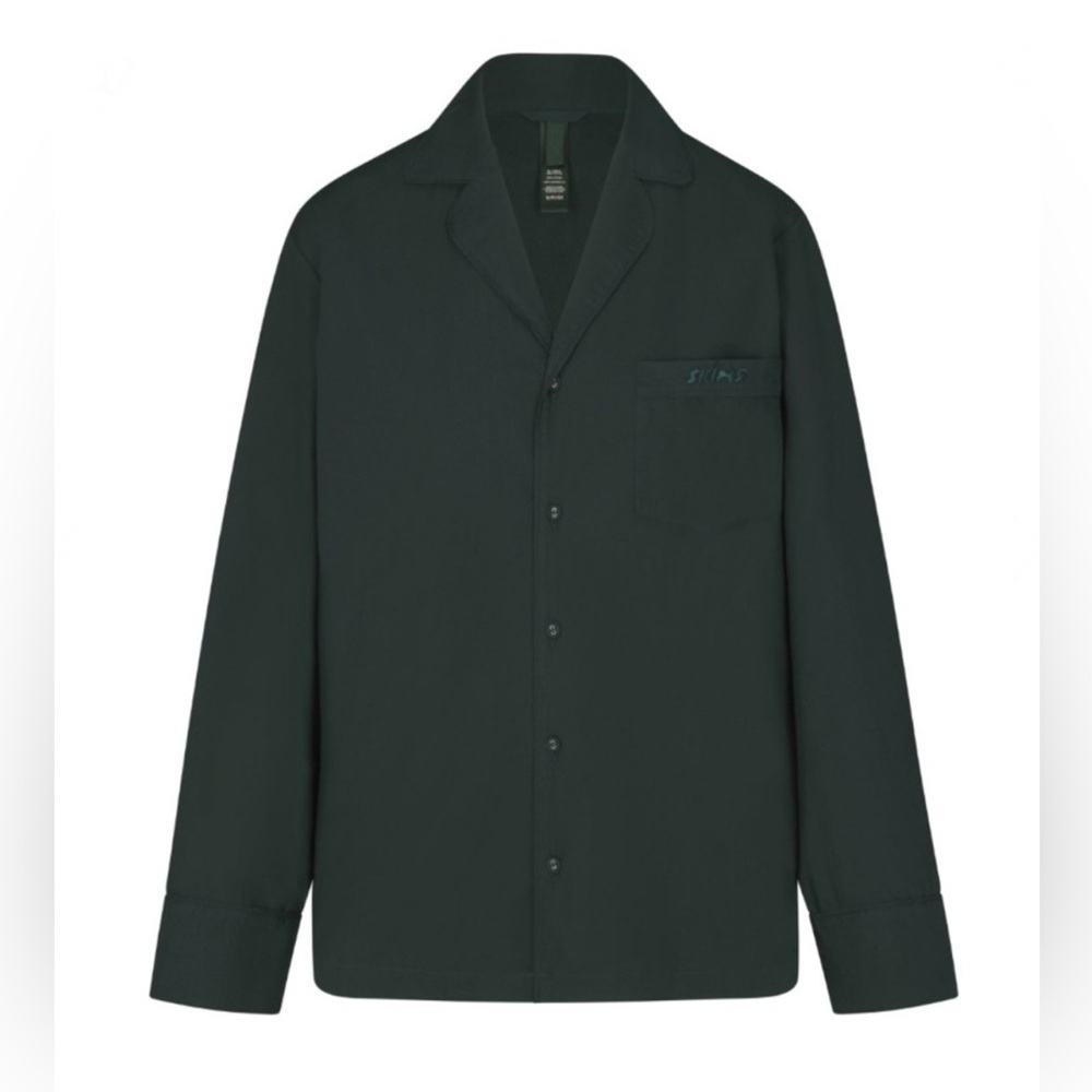 Skims Spa Button-Up Sleep Top in Pine Size L